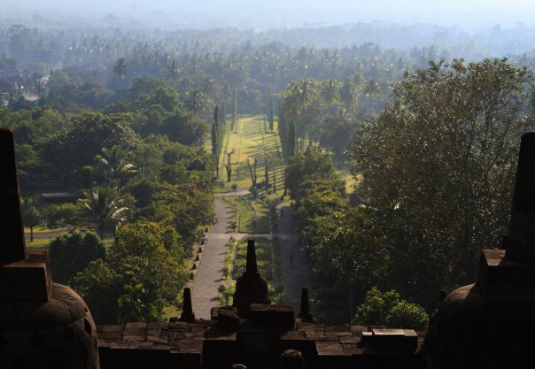 Pemandangan Candi Borobudur Foto Dunia Alam Semesta Indonesia Atas Tempat